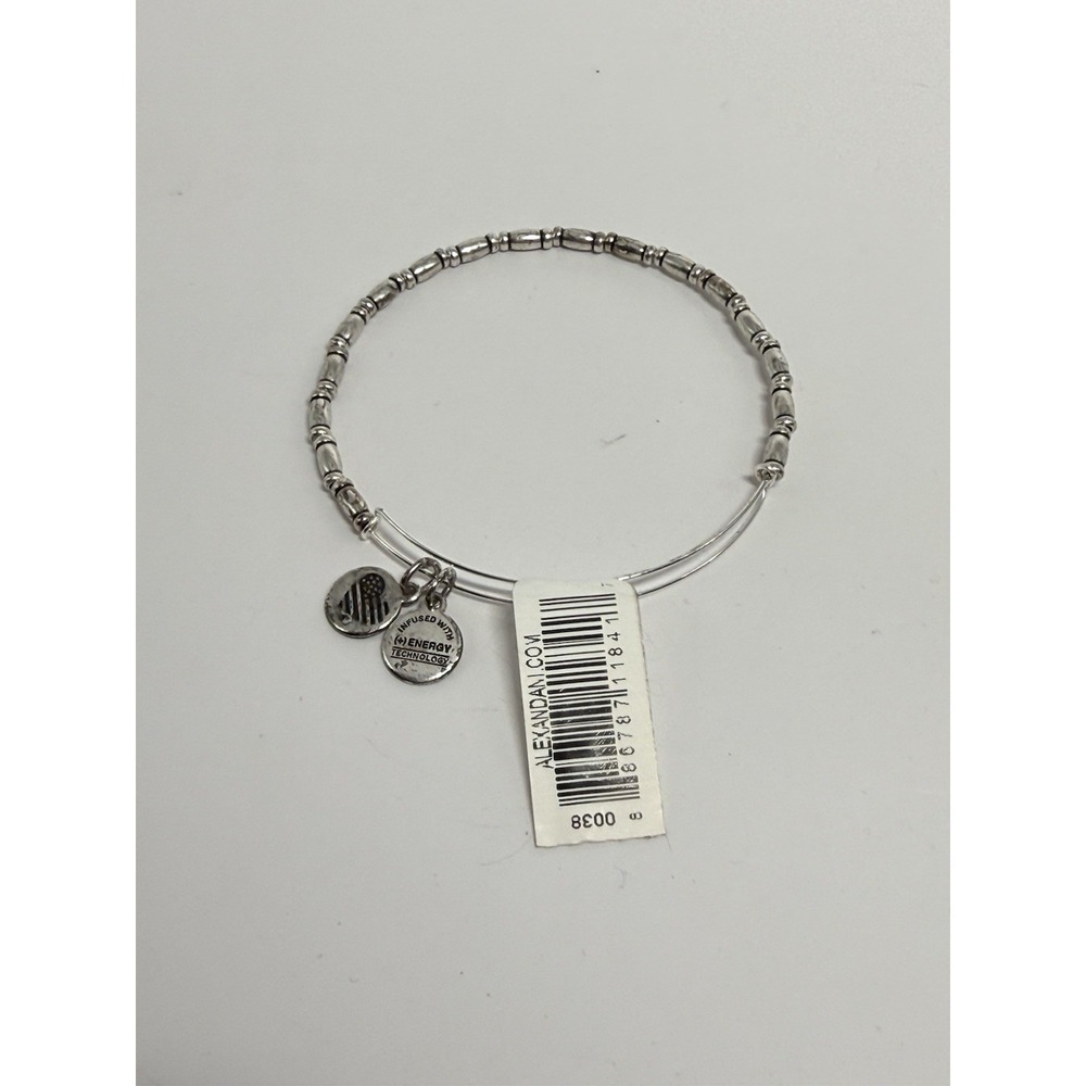 Alex & Ani Reed Beaded Bracelet Energy Infused Technology Silver Toned NWT - Picture 2 of 2